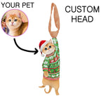 Custom Pet Christmas Tie - Custom Cat With Chistmas Sweater