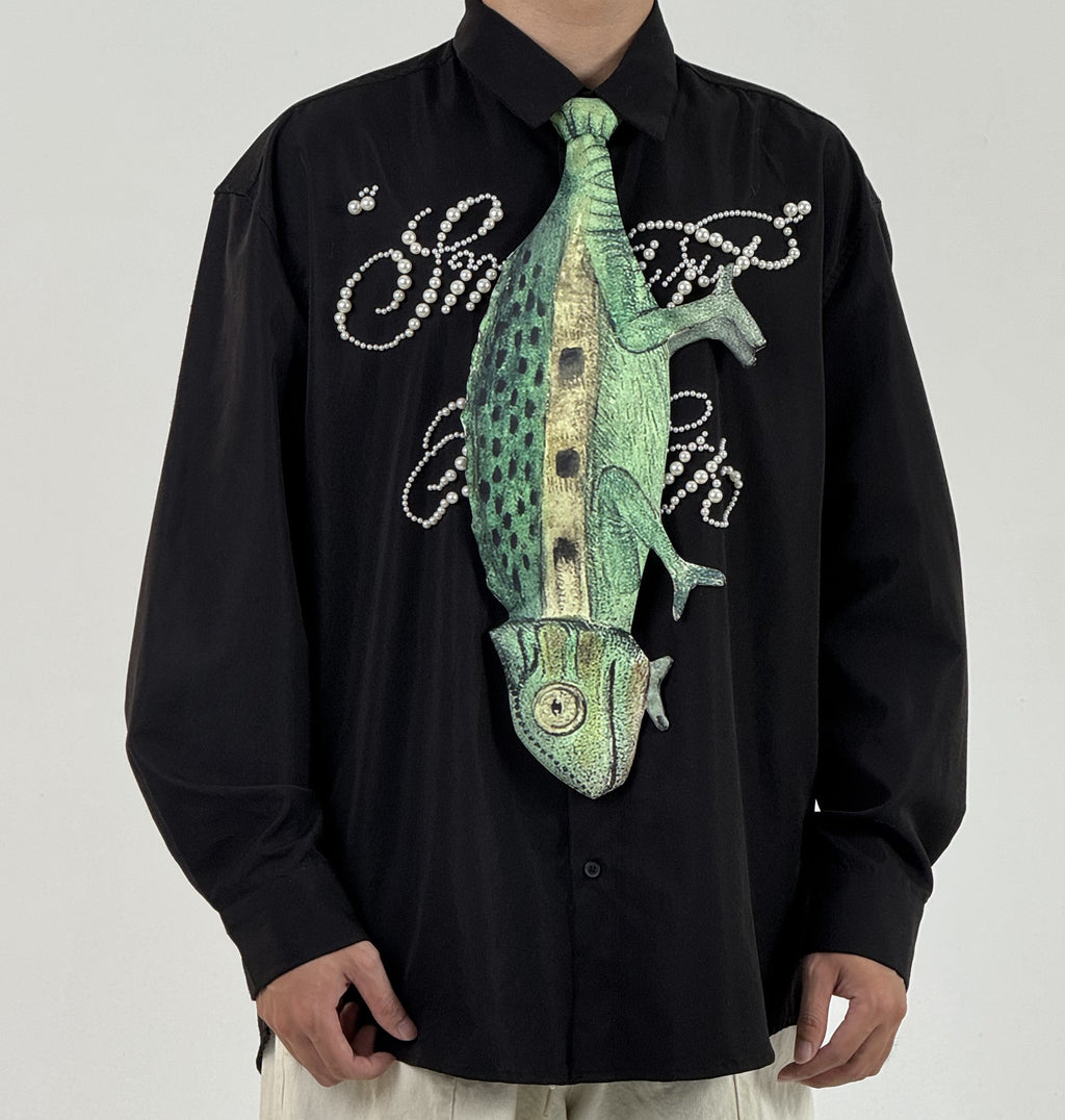 Animals Tie Shaped Novelty Tie, Chameleon Shaped Tie, Vintage Holiday Gift, Tie Gift, Tie Accessories