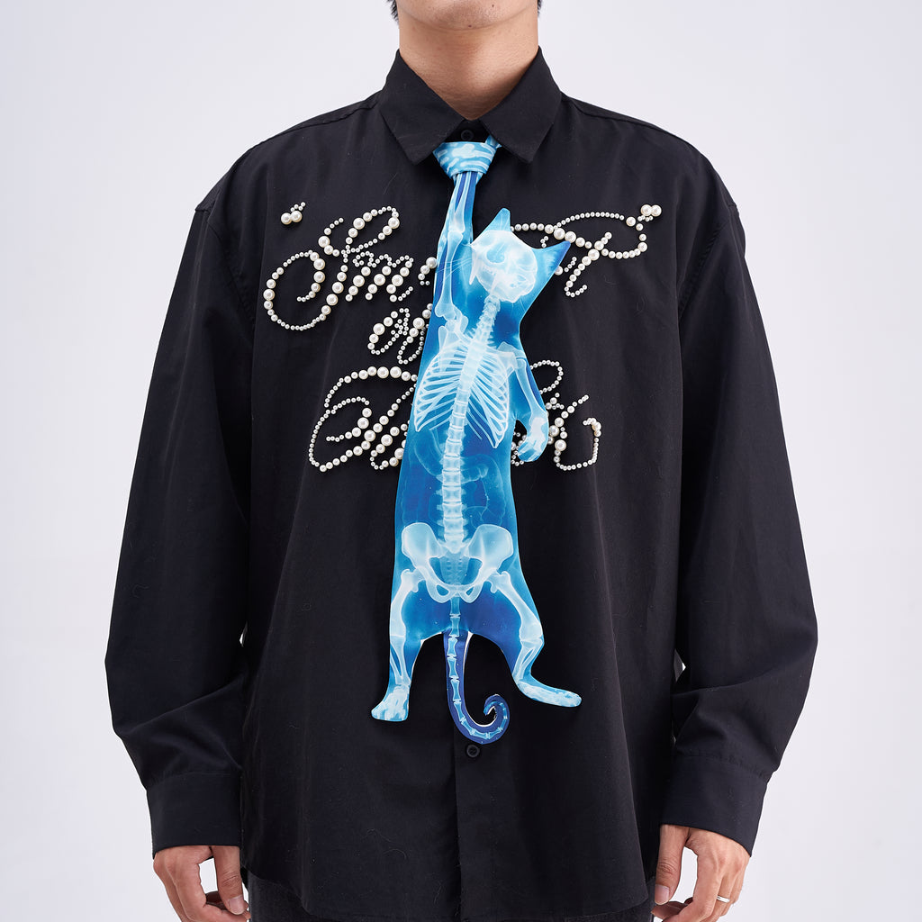 Animals Ties X-ray Cat Tie, Vintage Tie, Novelty Tie, Tie Accessories Holiday Gift, Tie Gift, Tie Accessories