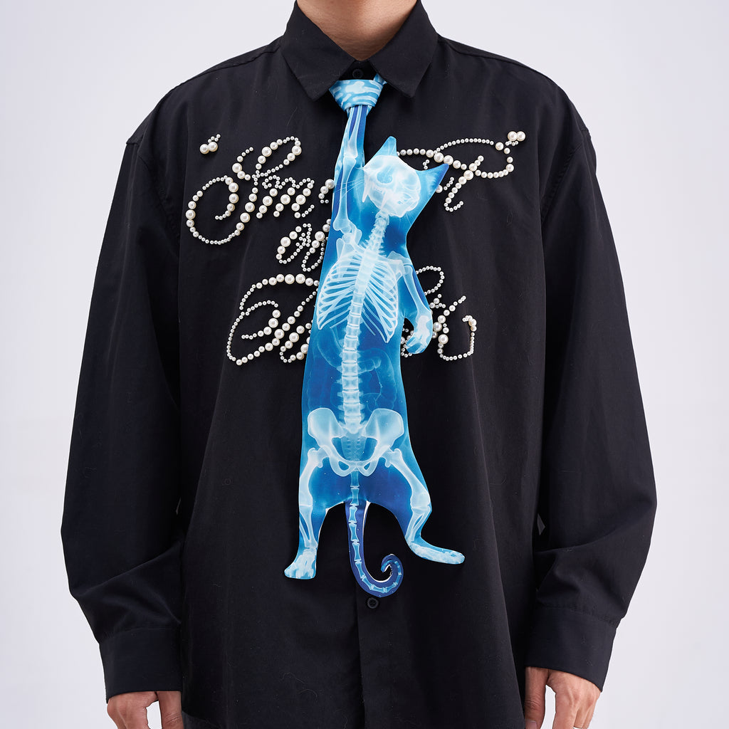 Animals Ties X-ray Cat Tie, Vintage Tie, Novelty Tie, Tie Accessories Holiday Gift, Tie Gift, Tie Accessories