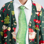 Christmas Novelty Fish-Shaped Tie – Green Eel/Sea Fish Design – Funny Gift for Men – Tie Accessories