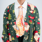 Christmas Novelty Seahorse Tie – Orange Animals Shape Necktie – Funny Holiday Gift for Men