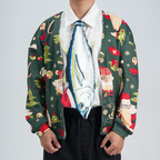 Christmas Novelty Tuna Tie – Animals Fish Shape in Taffeta Silk – Funny Holiday Gift for Men