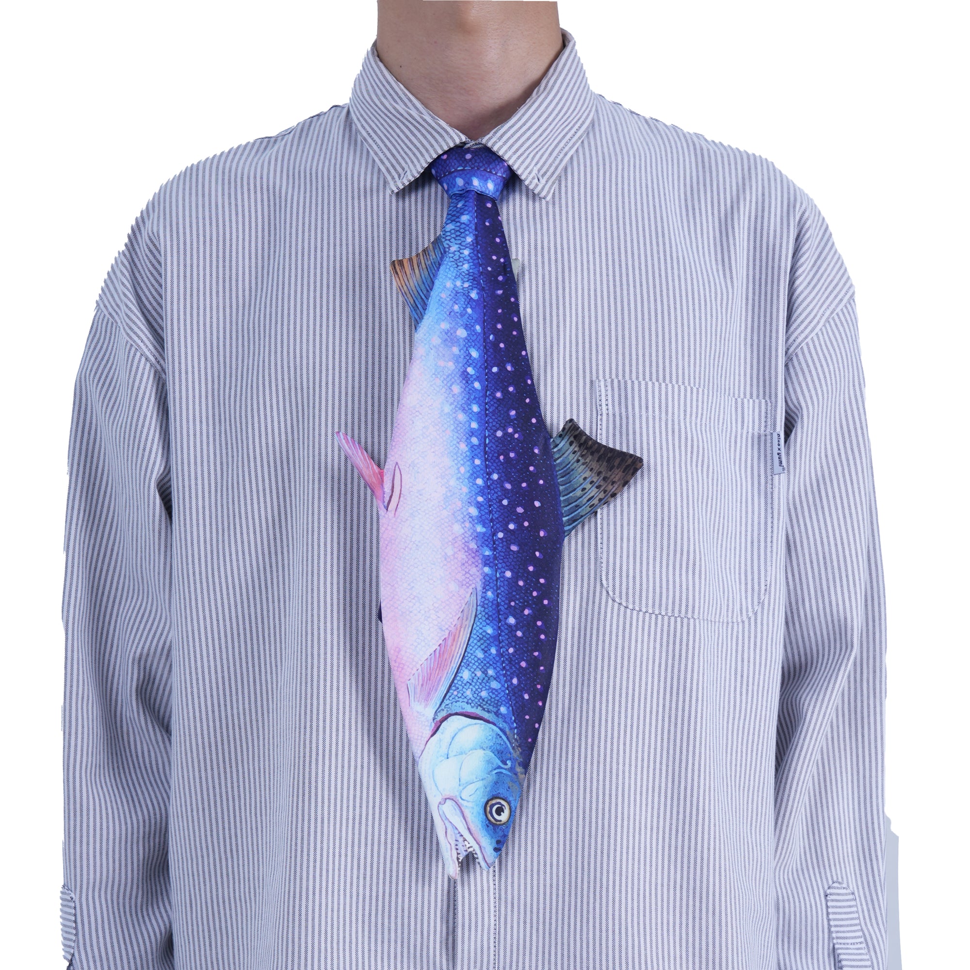 Animals Tie Shaped Novelty Tie, Blue Salmon fish Shaped Tie, Vintage Holiday Gift, Tie Gift, Tie Accessories